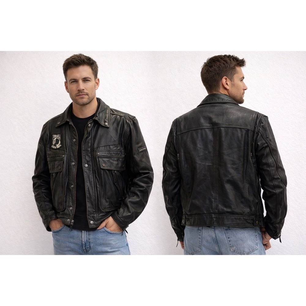 Hein Gericke Leather Motorcycle Jacket (Size 50)